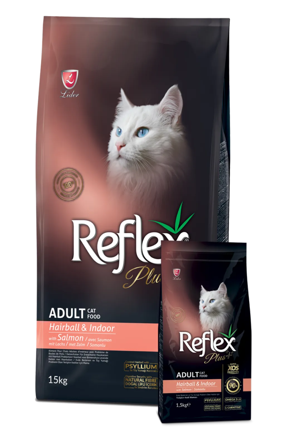 Reflex Plus Indoor & Anti-Hairball Adult Cat Food with Salmon